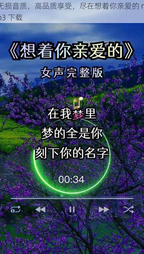 无损音质，高品质享受，尽在想着你亲爱的 mp3 下载