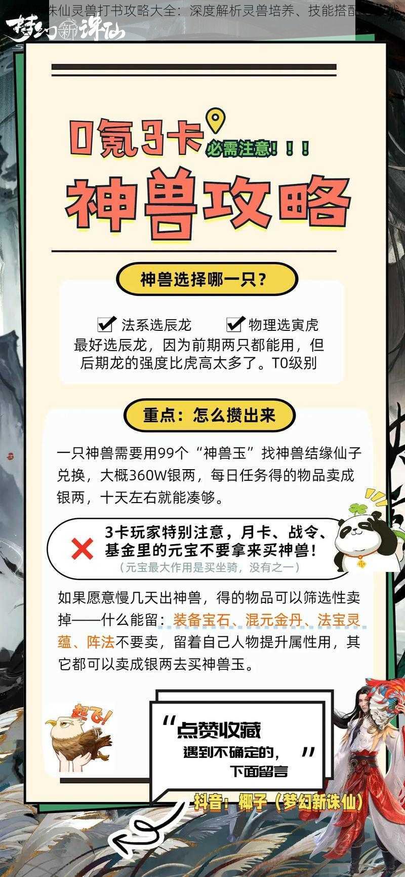 梦幻新诛仙灵兽打书攻略大全：深度解析灵兽培养、技能搭配与实战打法