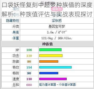 口袋妖怪复刻中超梦种族值的深度解析：种族值评估与实战表现探讨