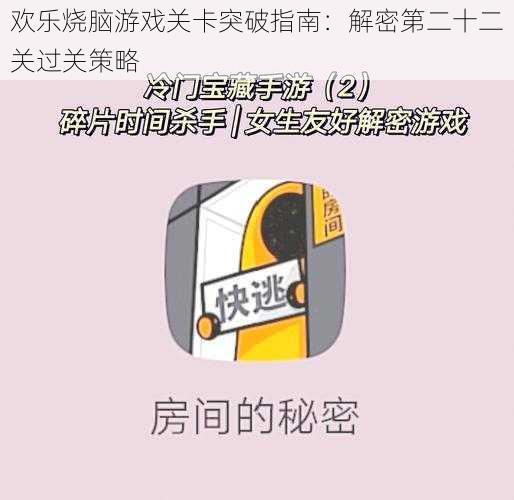 欢乐烧脑游戏关卡突破指南：解密第二十二关过关策略