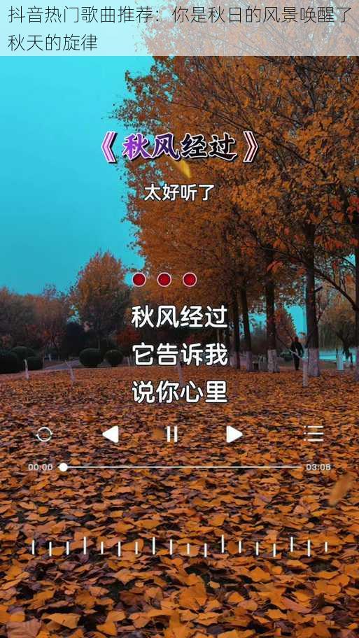 抖音热门歌曲推荐：你是秋日的风景唤醒了秋天的旋律