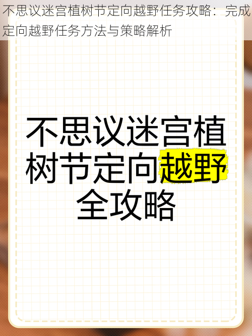 不思议迷宫植树节定向越野任务攻略：完成定向越野任务方法与策略解析