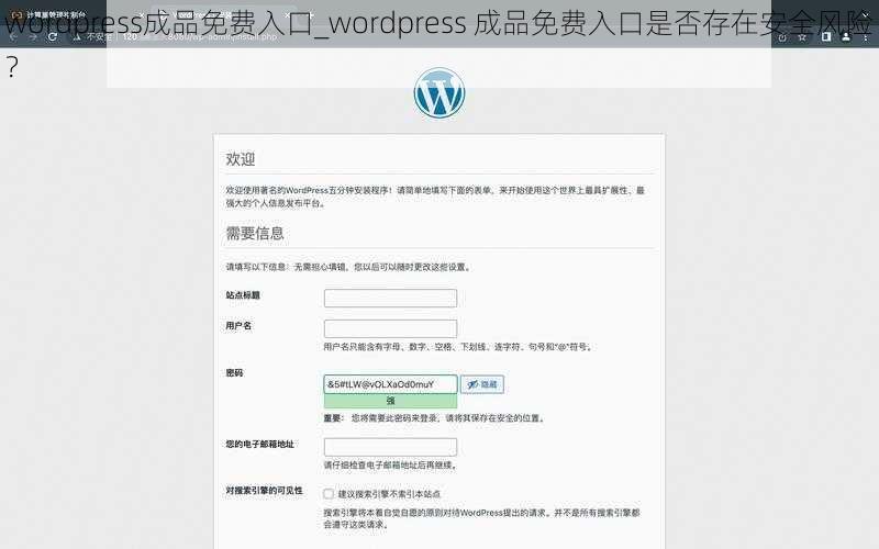 wordpress成品免费入口_wordpress 成品免费入口是否存在安全风险？