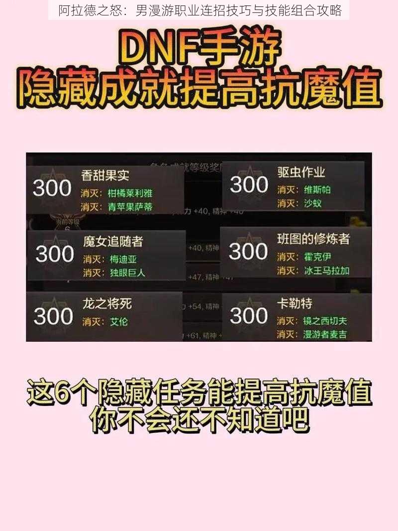 阿拉德之怒：男漫游职业连招技巧与技能组合攻略