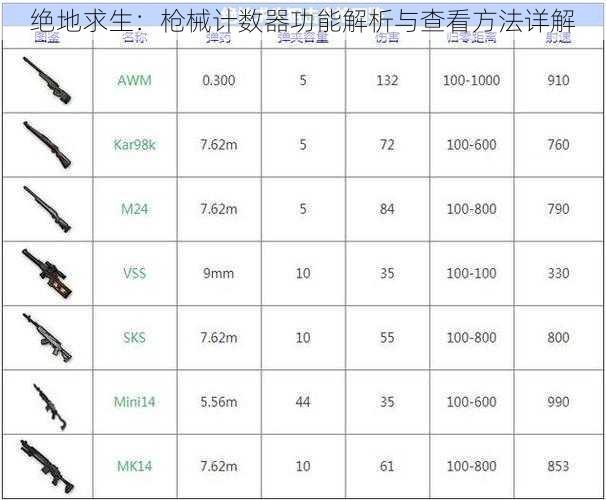 绝地求生：枪械计数器功能解析与查看方法详解