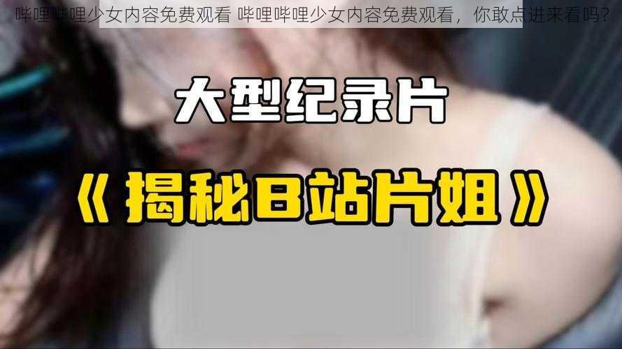 哔哩哔哩少女内容免费观看 哔哩哔哩少女内容免费观看，你敢点进来看吗？