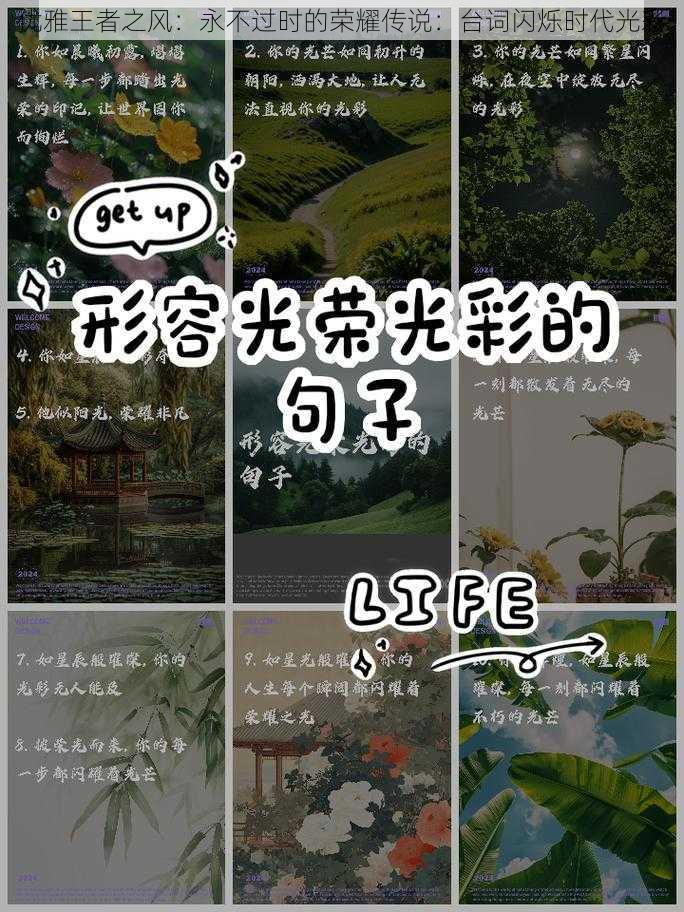 优雅王者之风：永不过时的荣耀传说：台词闪烁时代光彩