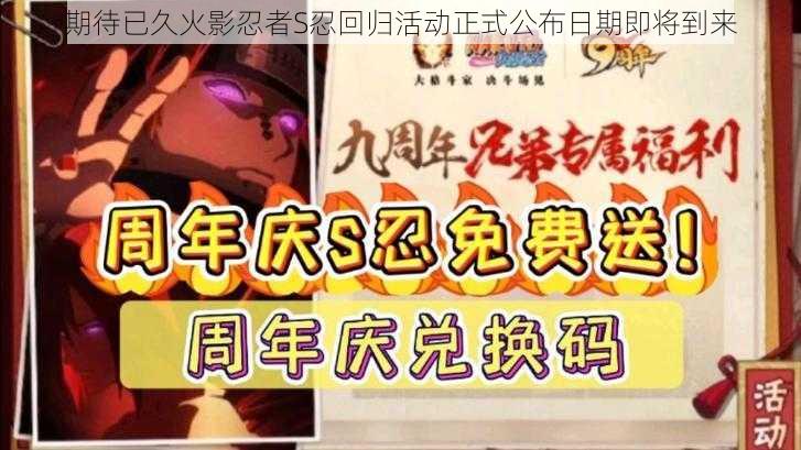 期待已久火影忍者S忍回归活动正式公布日期即将到来