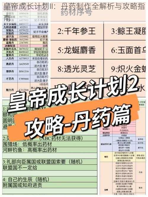 皇帝成长计划II：丹药制作全解析与攻略指南